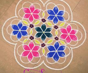 Flower rangoli 