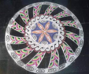 multi colour rangoli