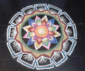 multi colour rangoli