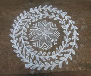 simple white rangoli