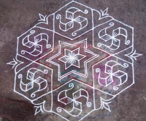 Rangoli: Hexagon kolam