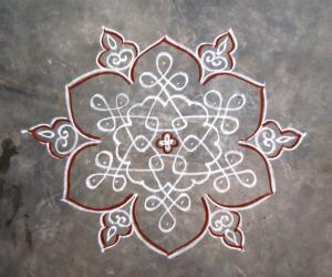 Dotted Flower sikku kolam