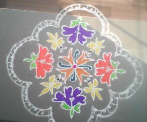 Rangoli: Flowers colourful