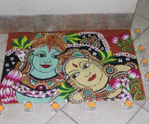 Diwali 2015 rangoli - mural style