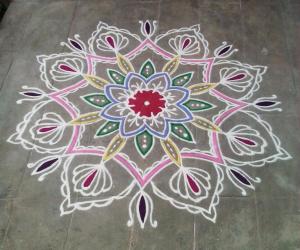 Freehand rangoli