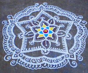 Margazhi  kolam on road-9