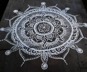 Freehand rangoli