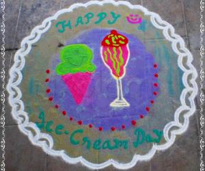 Ice-cream rangoli