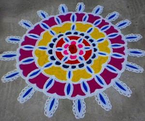 Margazhi  kolam on road-5