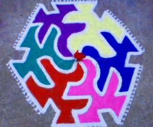 Margazhi  kolam on road-2