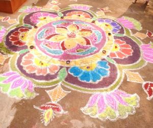 Pongal and Flower Rangoli