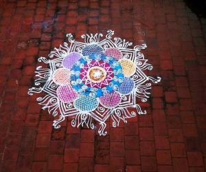 Rangoli on terrace