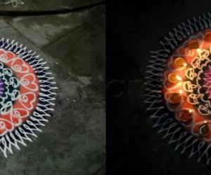 Rangoli: colorful diyas