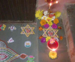 Rangoli: vilakku decoration in margazhi