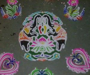 lakshmi padam stencil rangoli