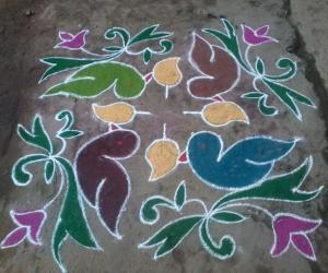 Rangoli: bird kolam