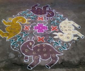 beautiful deer kolam 