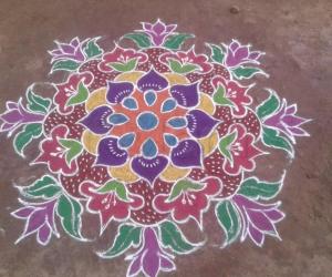 Flowers rangoli without dots