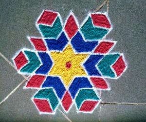 dotted colour  kolam