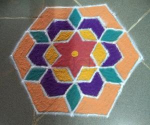 dotted colour  kolam