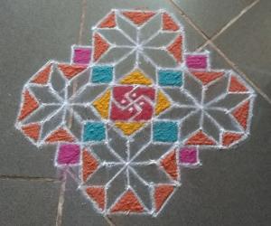 dotted colour  kolam