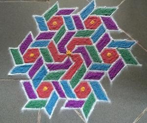 dotted colour  kolam