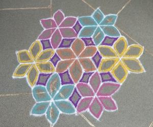 dotted colour  kolam