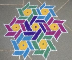 dotted colour  kolam