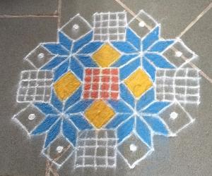 dotted colour  kolam