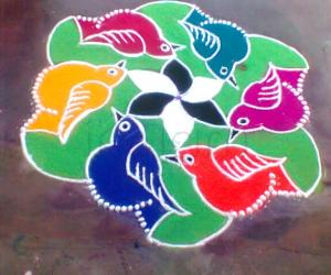 Dotted kolam - birds