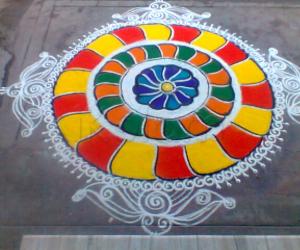 Freehand rangoli