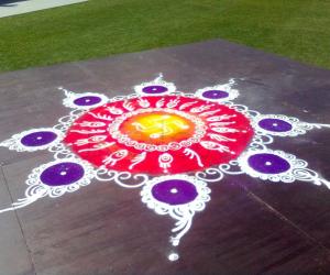 Rangoli at Diwali fair Sydney