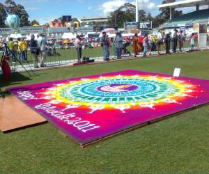 Rangoli: Rangoli at Diwali fair Sydney 2011