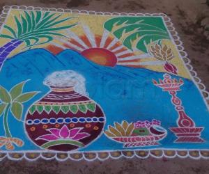 Pongal pot rangoli