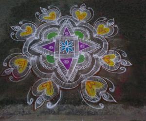 Rangoli for Inviting God to my house