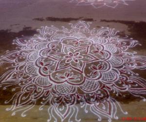 A special freehand rangoli for a special day