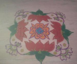 Rangoli: Coloured Lotus