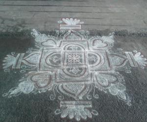 My special rangoli on friday