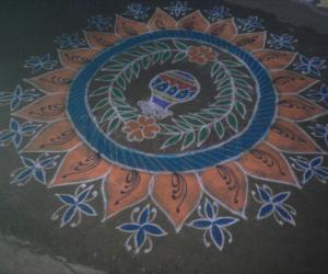 Rangoli: My neighbour's rangoli on  pongal