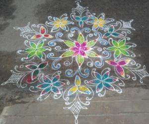 Rangoli for a local famous festival