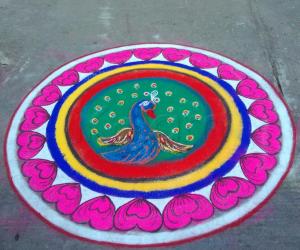 Peacock rangoli