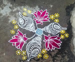 sanghu and lotus kolam