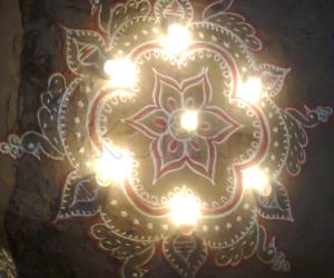 Free Hand Design in Karthigai Deepam Evening