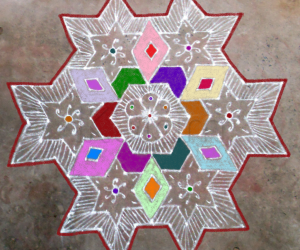 Rangoli: 6 star kolam