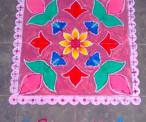 Rangoli: pink rangoli