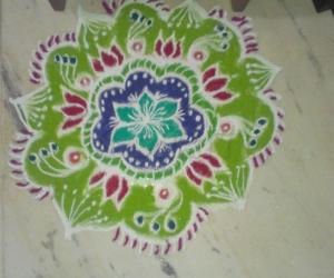 freehand colour rangoli