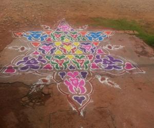 Rangoli: Happy Tamil new year, vishu and baisaki !!