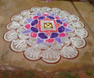 Freehand rangoli