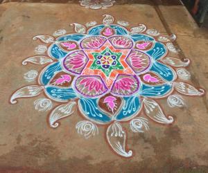 Navarathri rangoli Day 2 - 2015