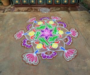 Navarathri rangoli Day 3 - 2015